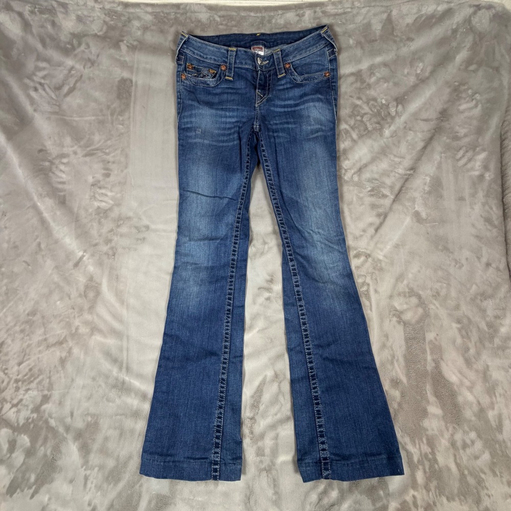 True Religion World Tour Bootcut Jeans Size 28 Medium Wash Made in USA Denim